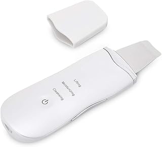 Portable Blackhead Removal Ultrasonic Facial Cleaner Rechargeable Face Skin Scrubber Cleaning Skin Peeling Extractor White