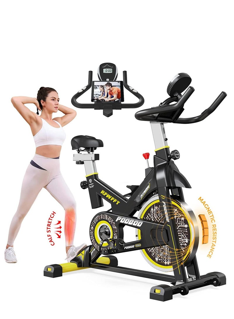 D525DM Spinning Bike Magnetic Resistance Indoor Cycling Bike, Yellow