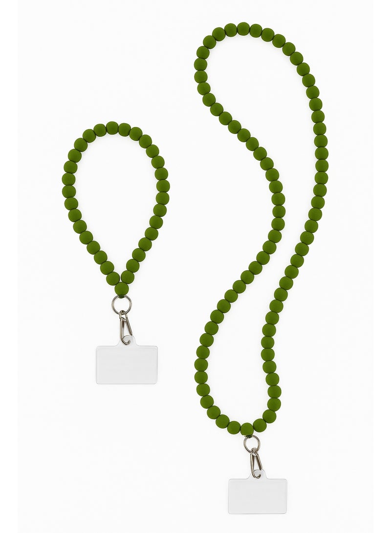Green Beaded Phone Strap Bundle